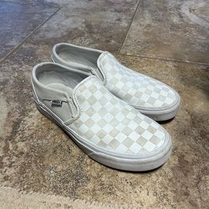 Women’s Slip On Vans White Checkered